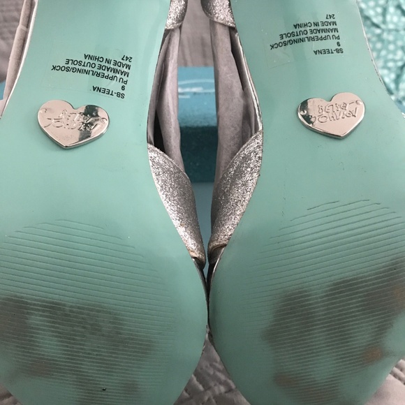 WORN ONCE: Betsey Johnson Blue Heels - Picture 6 of 8